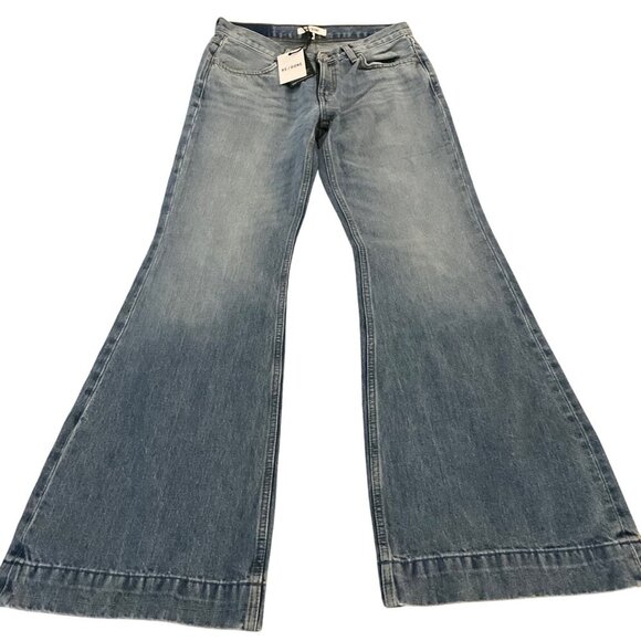 Re/Done Womens Vintage  Wide-Leg Jeans Size 26 bell bottoms lake blue - Picture 3 of 8